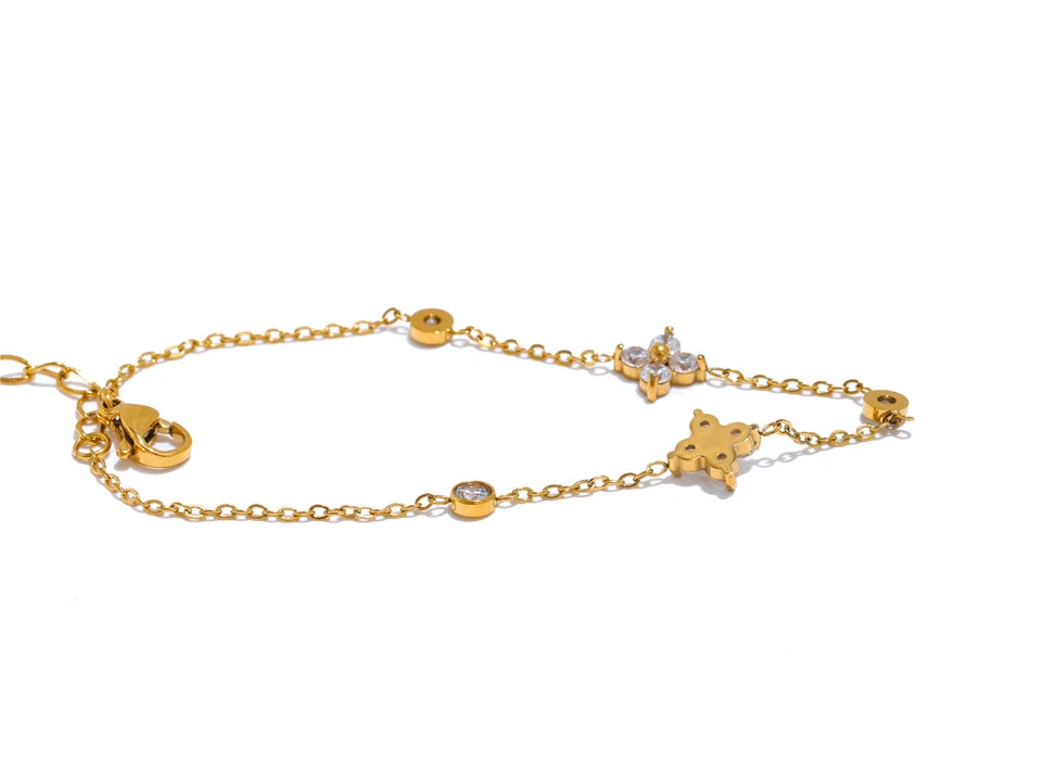 Cubic Flower Chain Bracelet