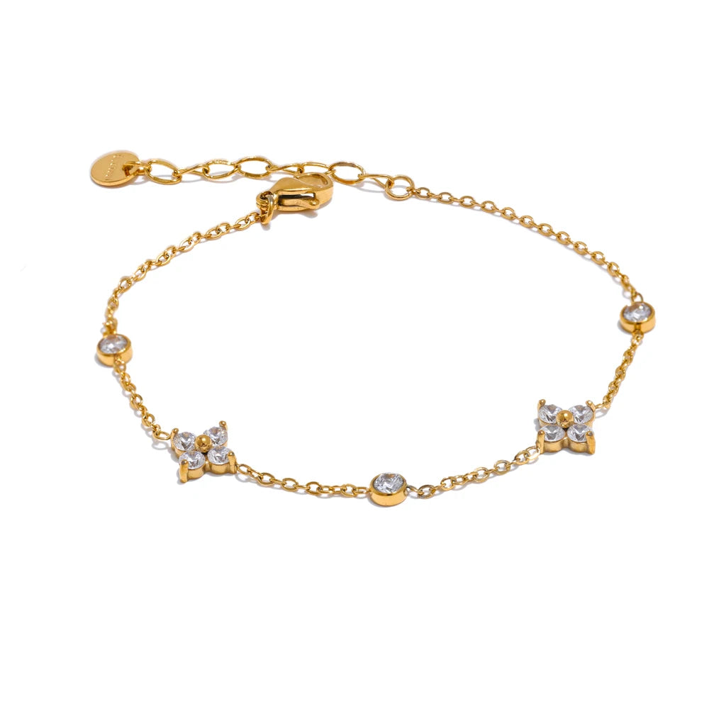 Cubic Flower Chain Bracelet