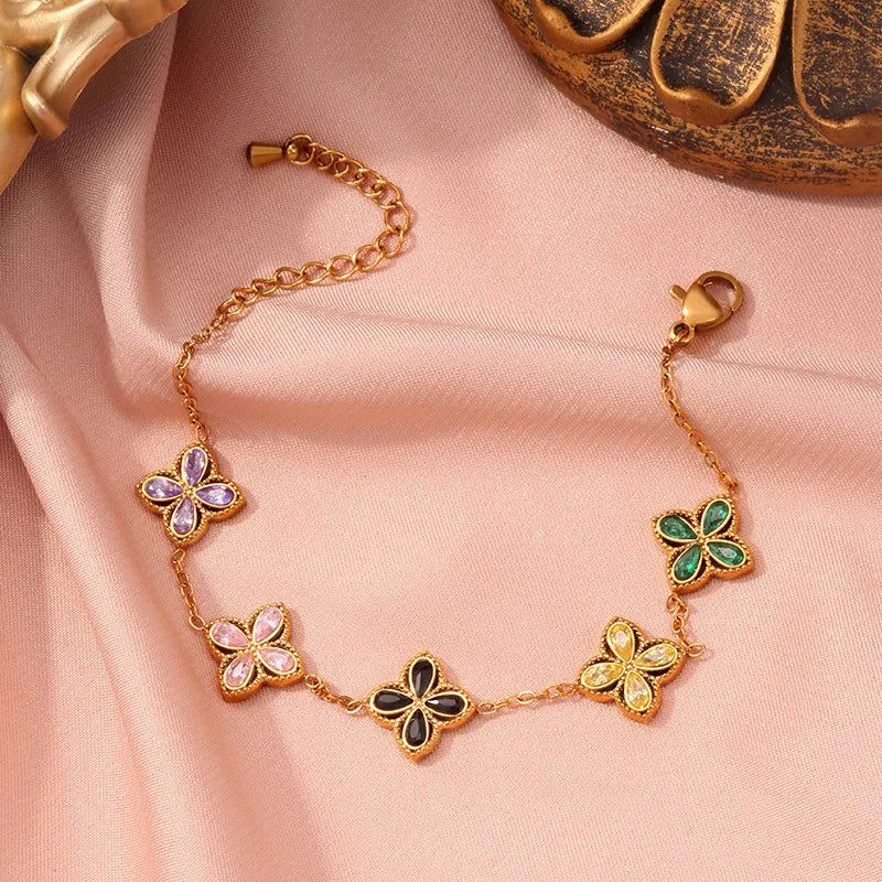 Gold Plated Lucky Clover Bracelet