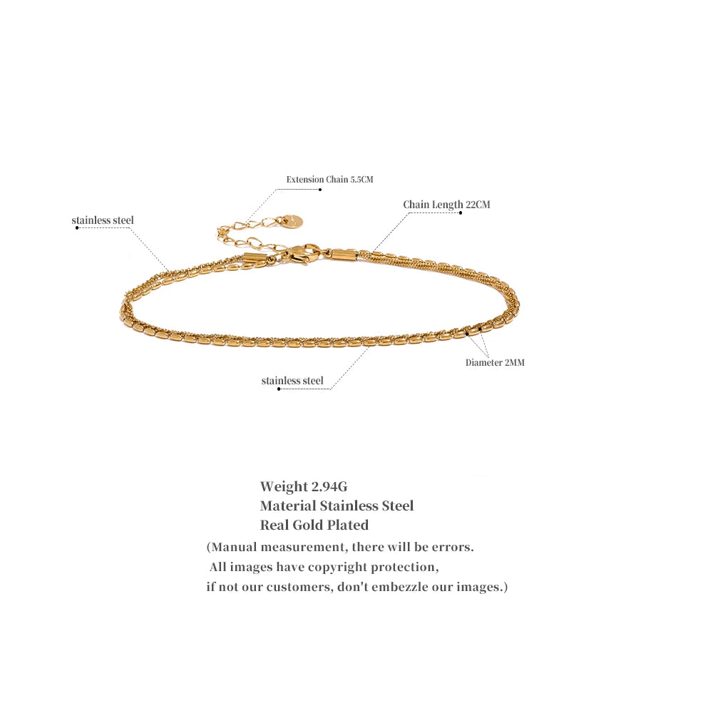 Anklet Women Charm Gold Silver Color Jewelry