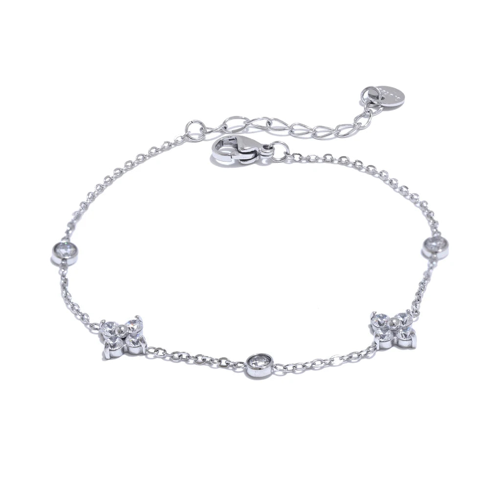 Cubic Flower Chain Bracelet