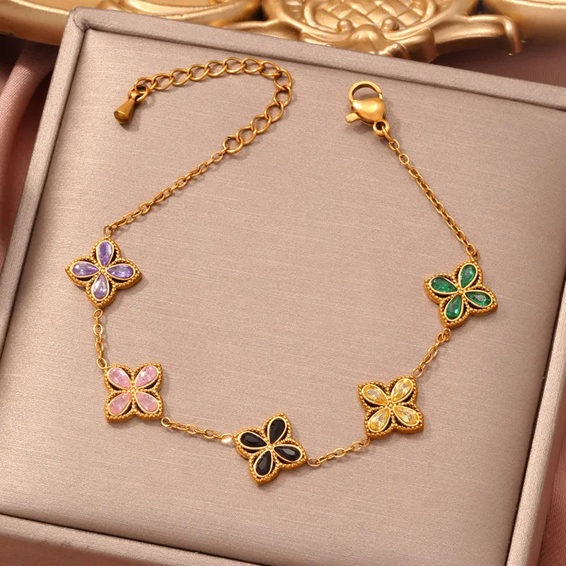 Gold Plated Lucky Clover Bracelet