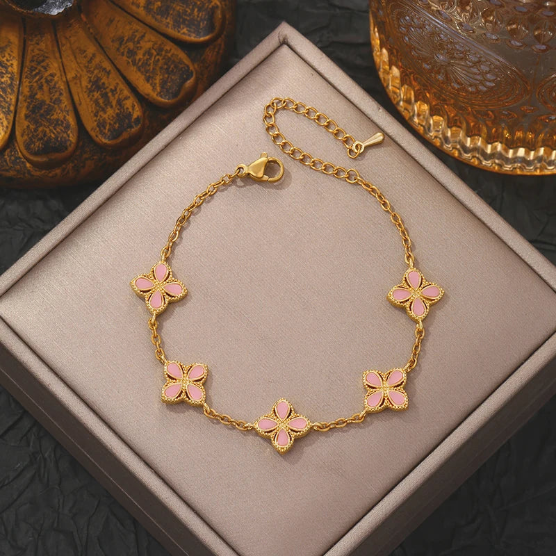 Gold Plated Lucky Clover Bracelet