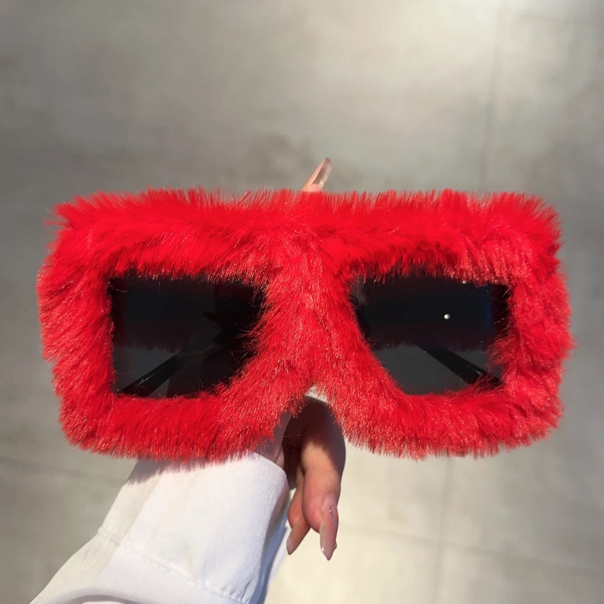 Oversized Square Women Sunglasses Furry Frame Shades