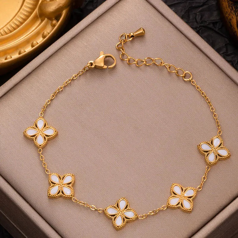 Gold Plated Lucky Clover Bracelet