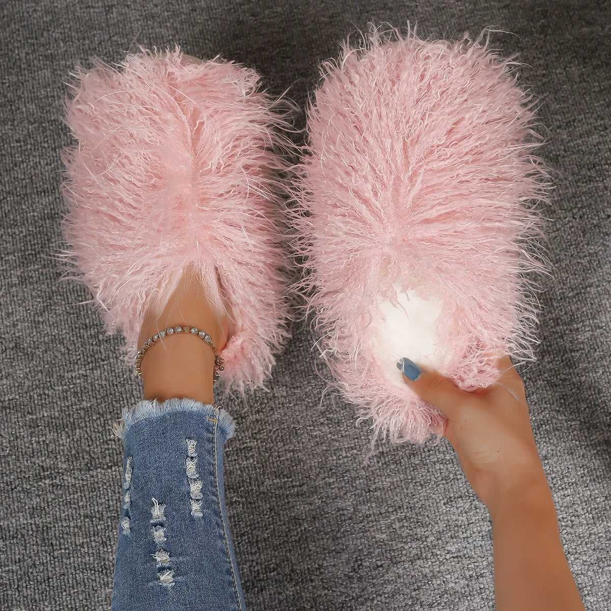 Luxury Furry Faux Slippers