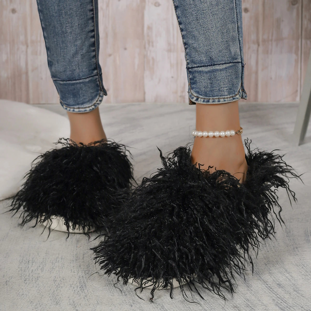 Luxury Furry Faux Slippers