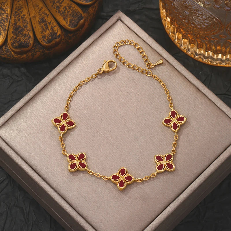 Gold Plated Lucky Clover Bracelet