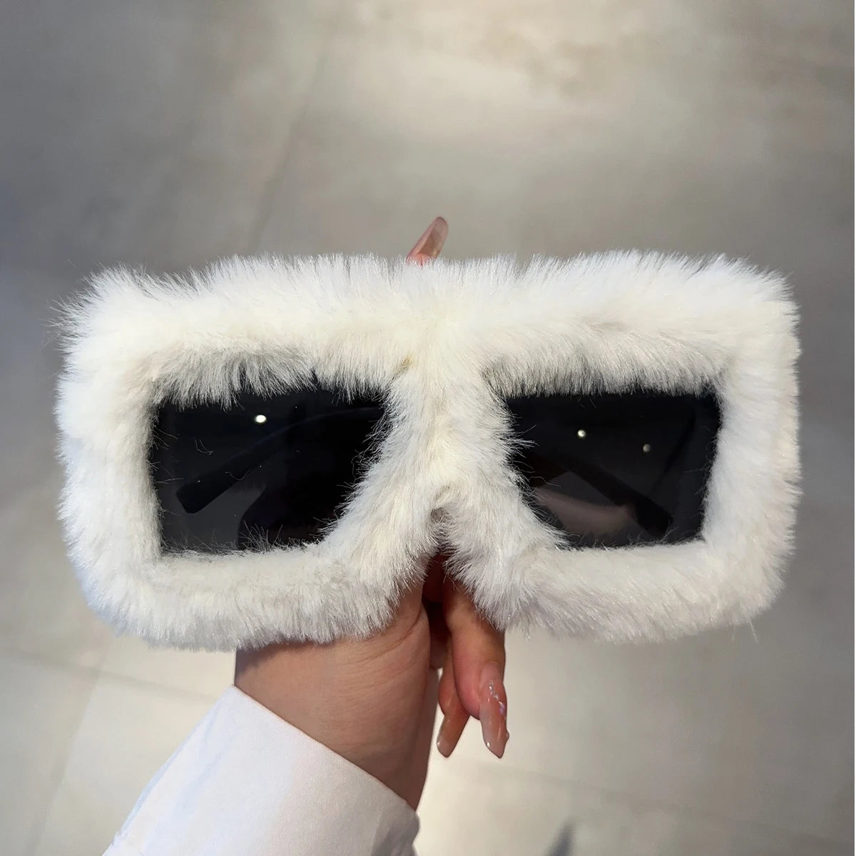 Oversized Square Women Sunglasses Furry Frame Shades