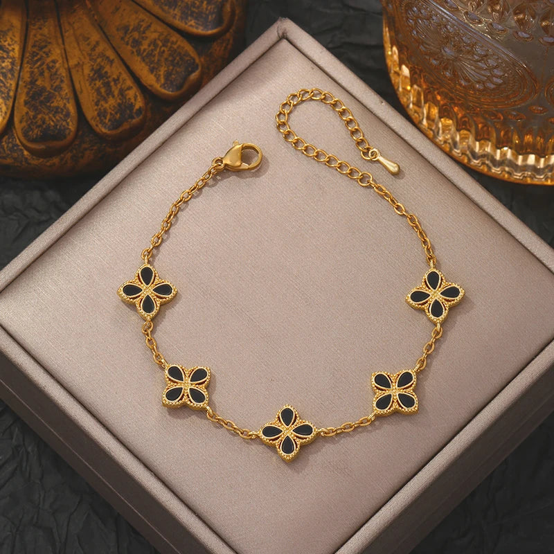 Gold Plated Lucky Clover Bracelet