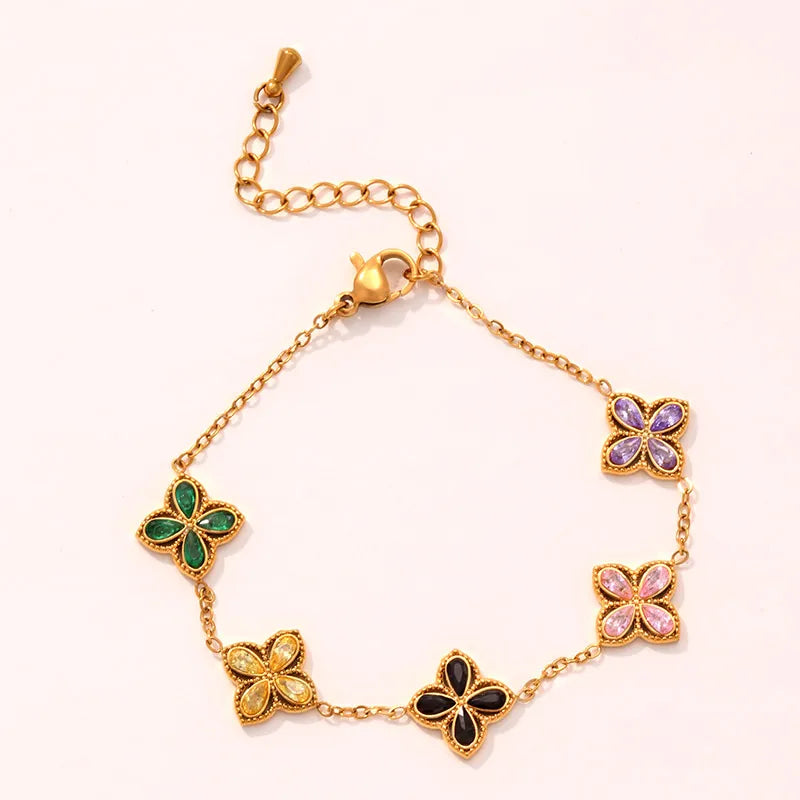 Gold Plated Lucky Clover Bracelet