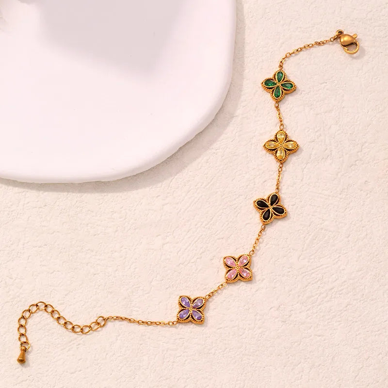 Gold Plated Lucky Clover Bracelet